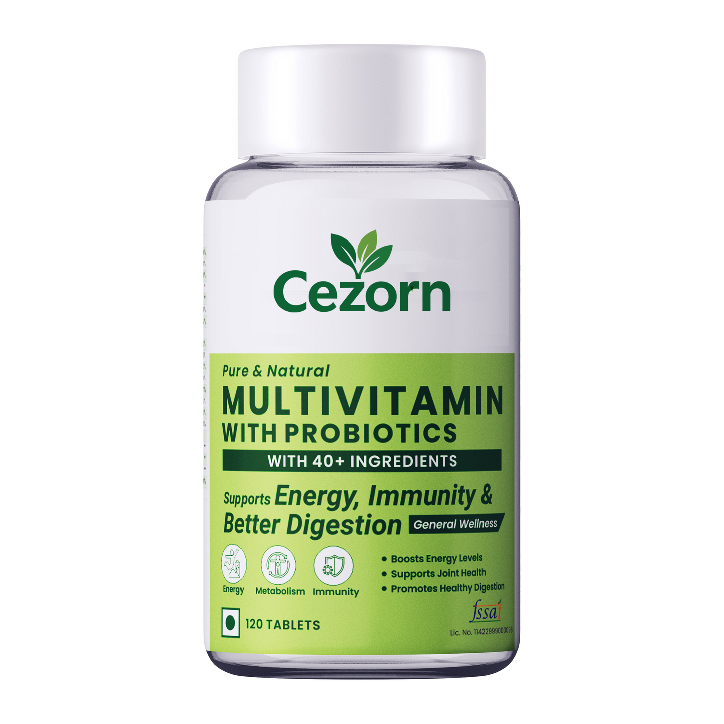 Multivitamin with Probiotics - 45 Ingredients for Men & Women with Vitamin C, D, E, B3, B12, Zinc, Giloy & Biotin (120 Tablets)