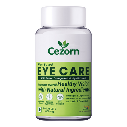 Cezorn Eye Care 1000 mg Tablets Supports Vision & Enhances Retina - 60 Veg Tablets