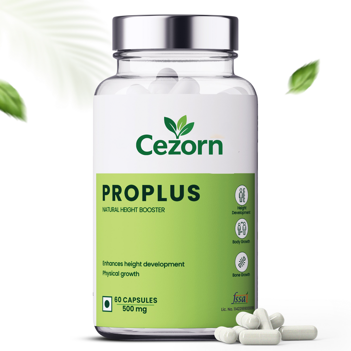 Cezorn ProPlus Capsules 500mg for Good Height & Great Personality, 60 Veg Capsules