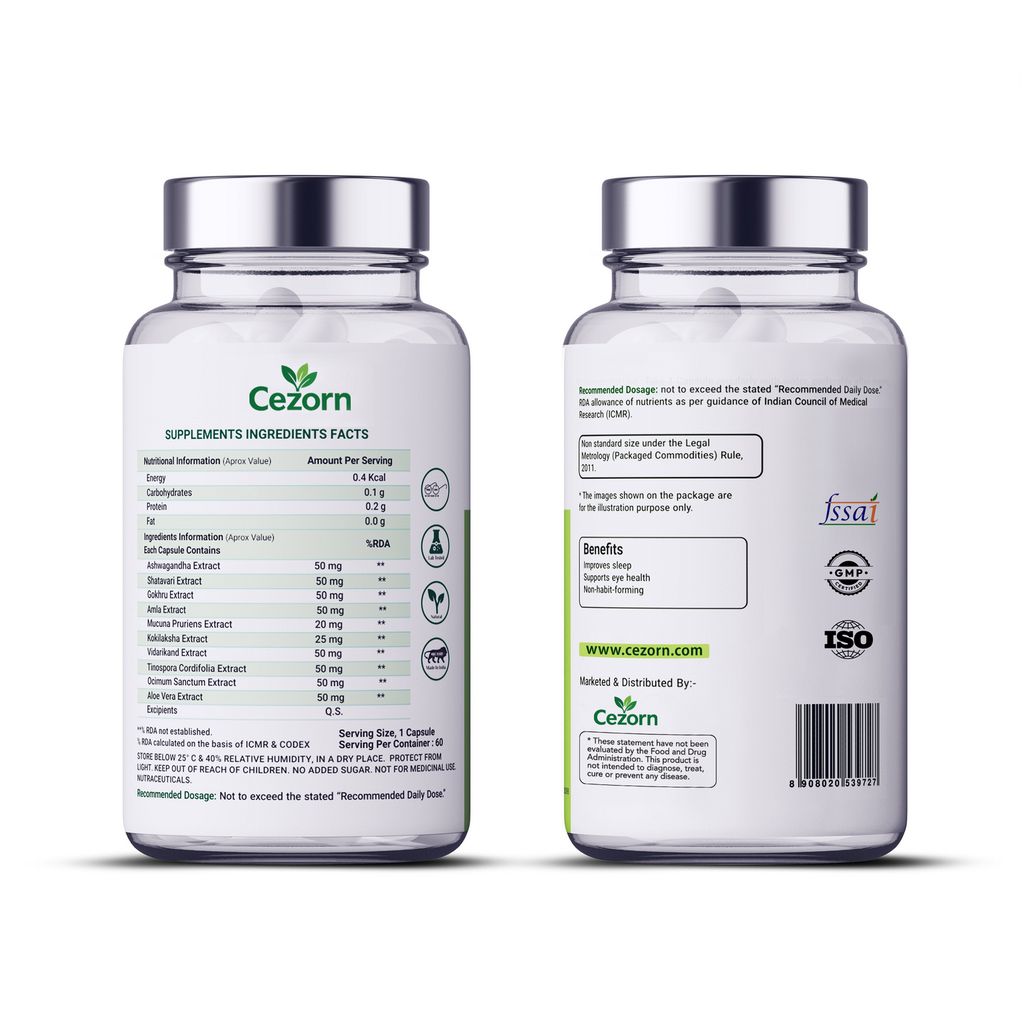 Cezorn ProPlus Capsules 500mg for Good Height & Great Personality, 60 Veg Capsules