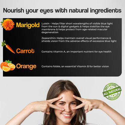 Cezorn Eye Care 1000 mg Tablets Supports Vision & Enhances Retina - 60 Veg Tablets
