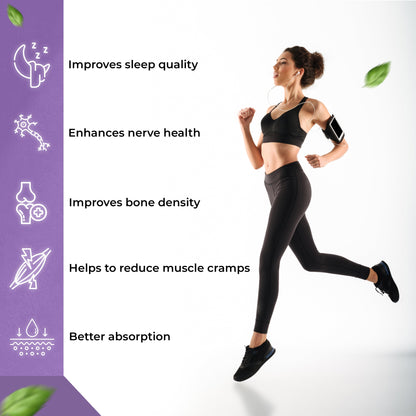Cezorn High Absorption Magnesium Glycinate, 550mg | 60 Veg Capsules | Supports Nerve & Muscle Health