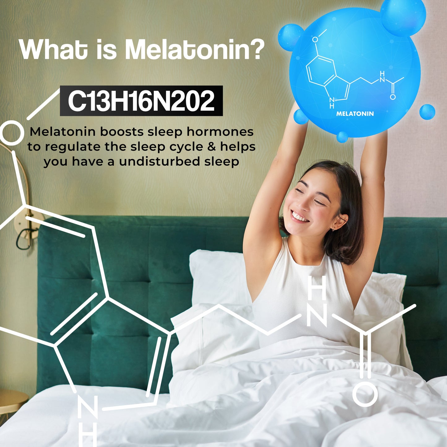 Cezorn Melatonin +Tagar Capsules 10mg For Healthy Sleep Cycle - 60 Veg Capsules