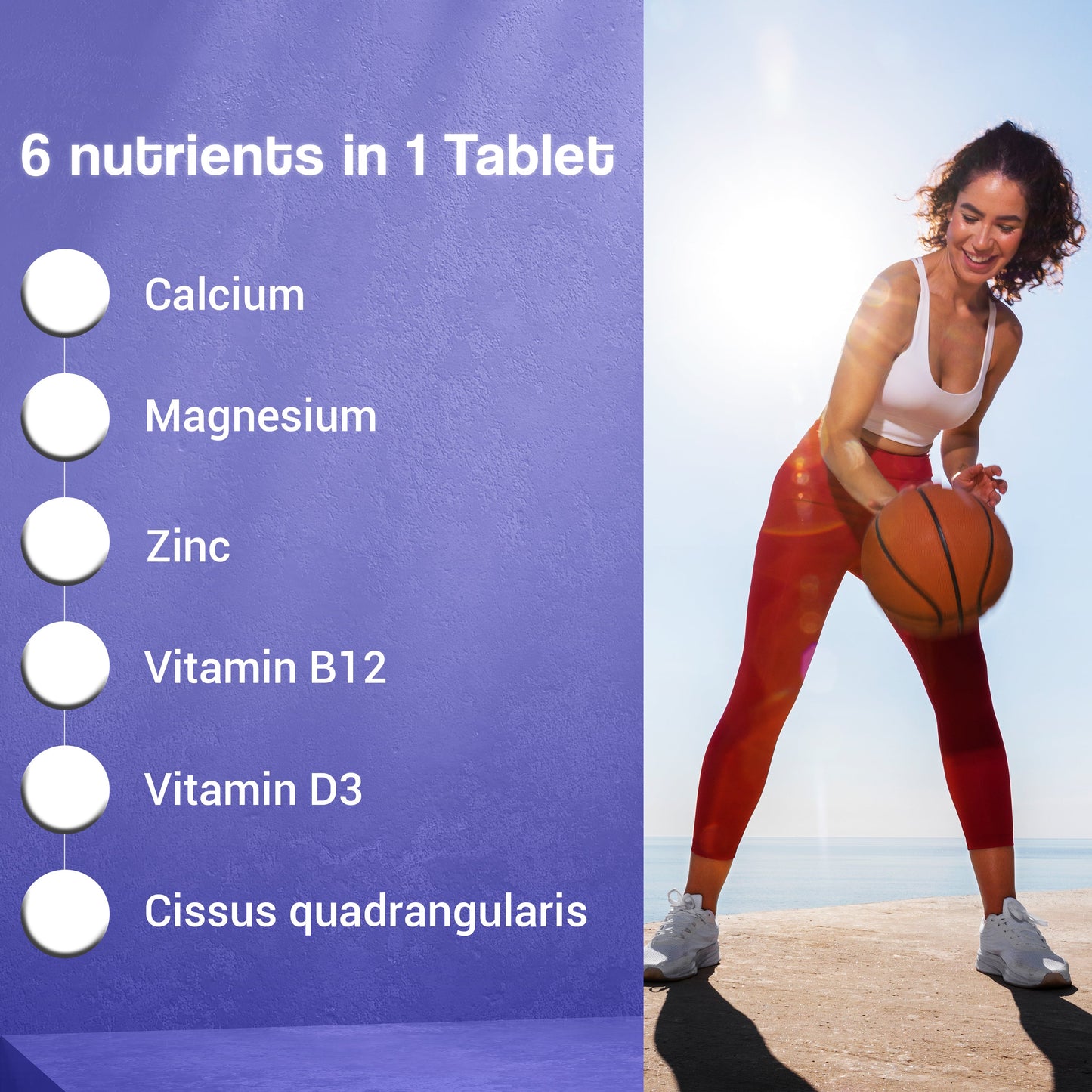 Cezorn Calcium Magnesium Zinc Tablets 1000mg For Healthy Bone - 60 Veg Tablet