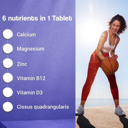 Cezorn Calcium Magnesium Zinc Tablets 1000mg For Healthy Bone - 60 Veg Tablet
